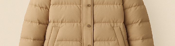 Modern down coat promo graphic